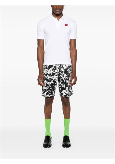 play polo shirt unisex white in cotton COMME DES GARÇONS PLAY | AX-T006-0515